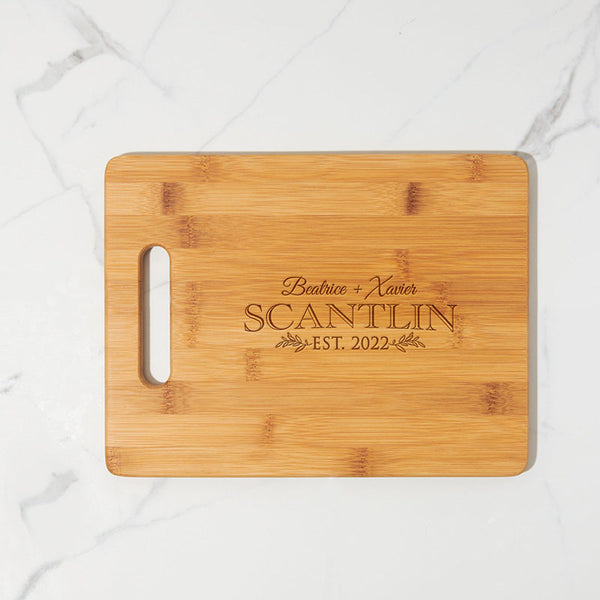 Engraved Bamboo Cutting Board with Lefthand Corner Design – The