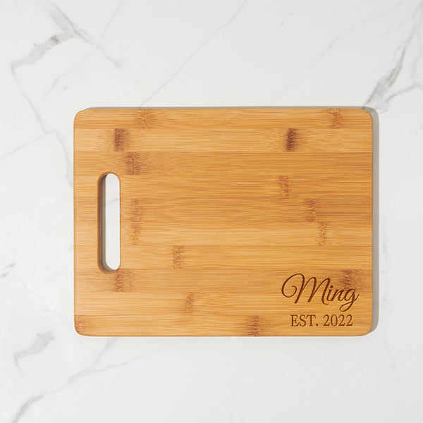 Cutting Board - Maple Board with Handle - Medium - Personalized