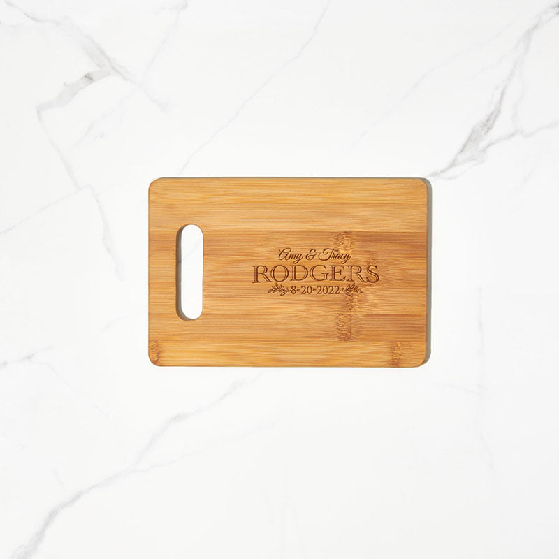 Last Name with Est Year Maple Wood Cutting Board