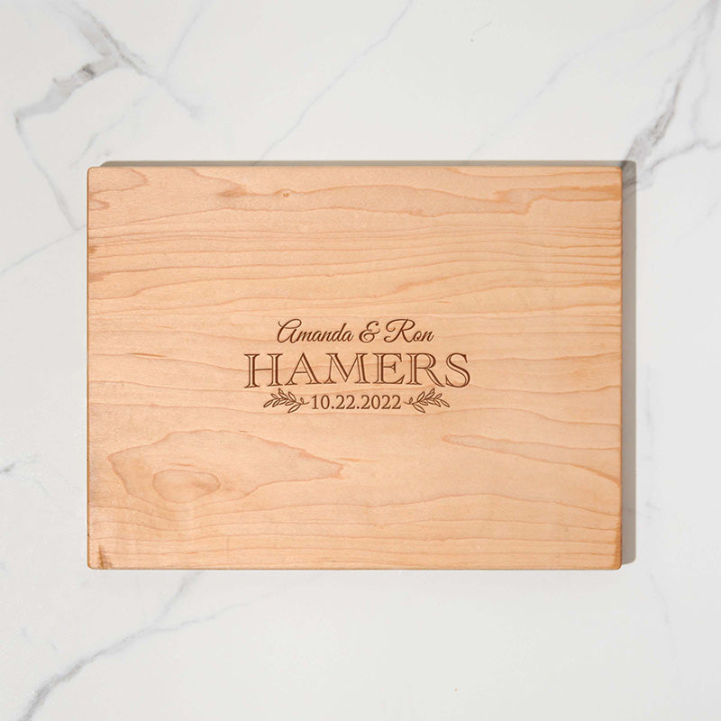 Personalized Cutting Board, Maple, Family Name