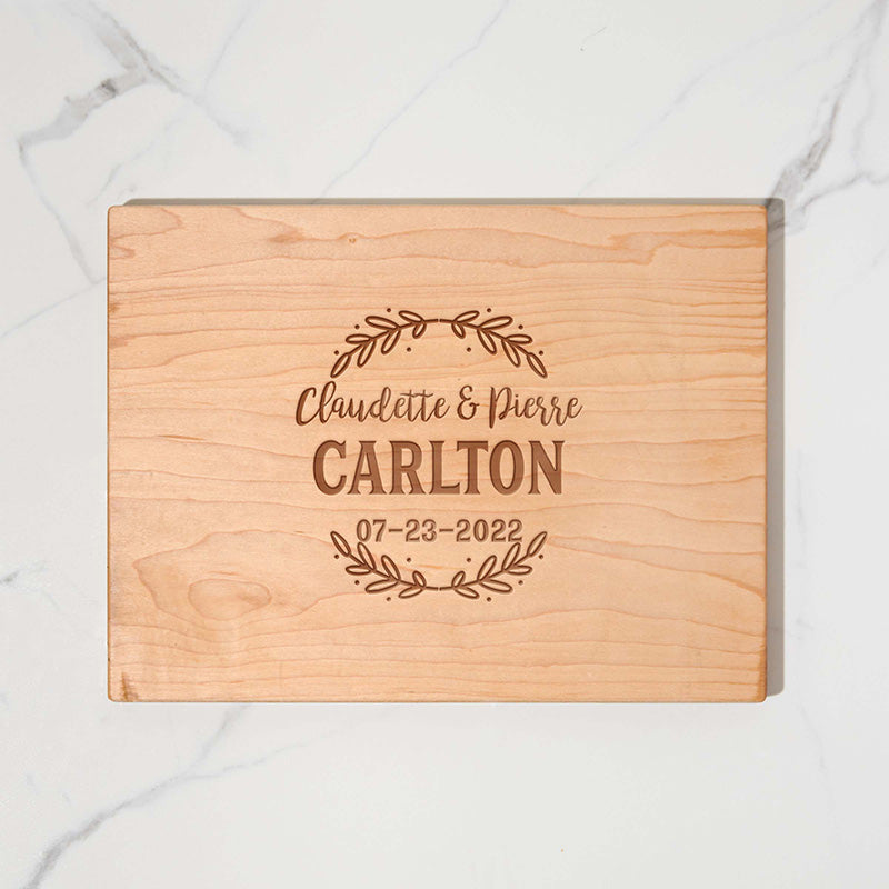 Maple Leaf at Home - 18 Personalized Rectangle Wood Cutting Board