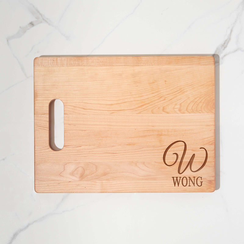 Script Initial Personalized Bamboo Cutting Board - 10x14