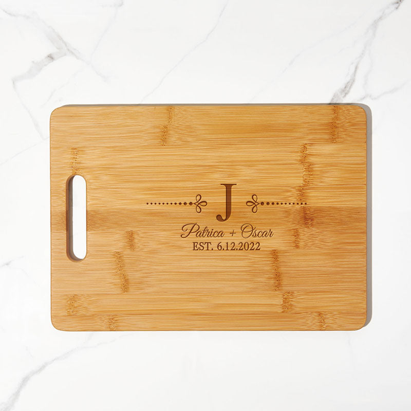 Wooden Cutting Board Initial Dots