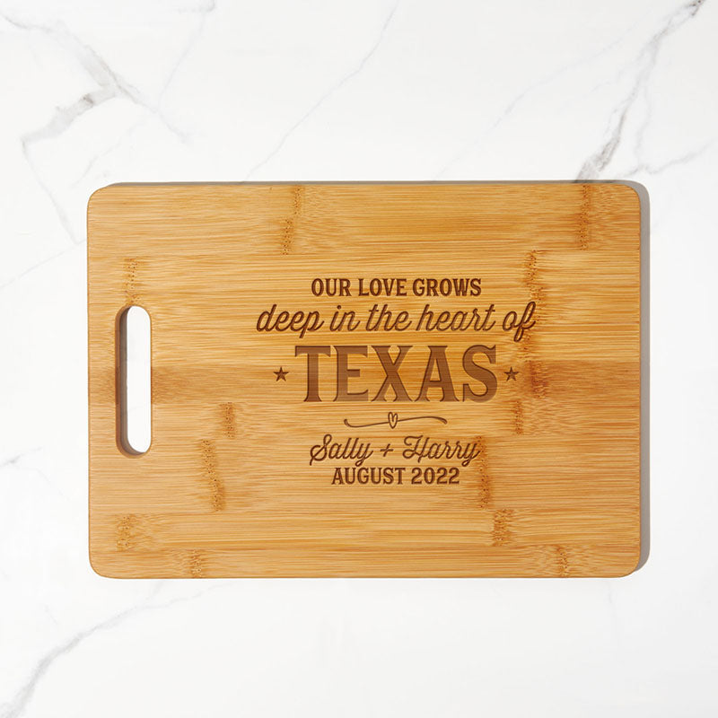 Personalized Bamboo Cutting Board - Heart Of Our Home