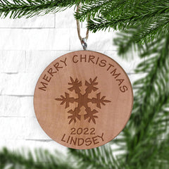 Joy to the World Wooden Snowflake Ornament – Personalize It!