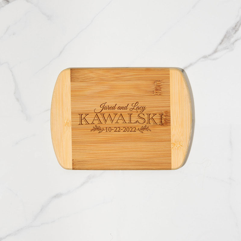 Last Name with Est Year Maple Wood Cutting Board