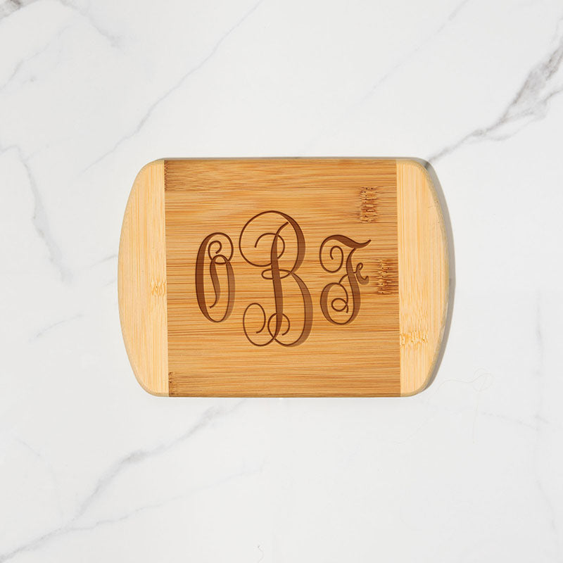 Personalized Bamboo Cutting Boards Monogram Script Thin -  Norway