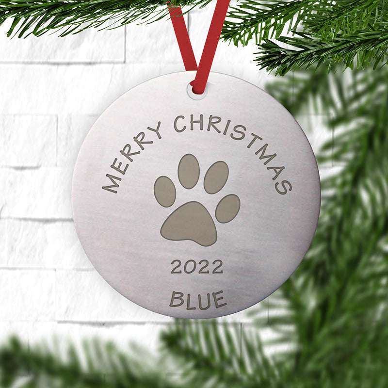 Personalized paw cheap print ornament