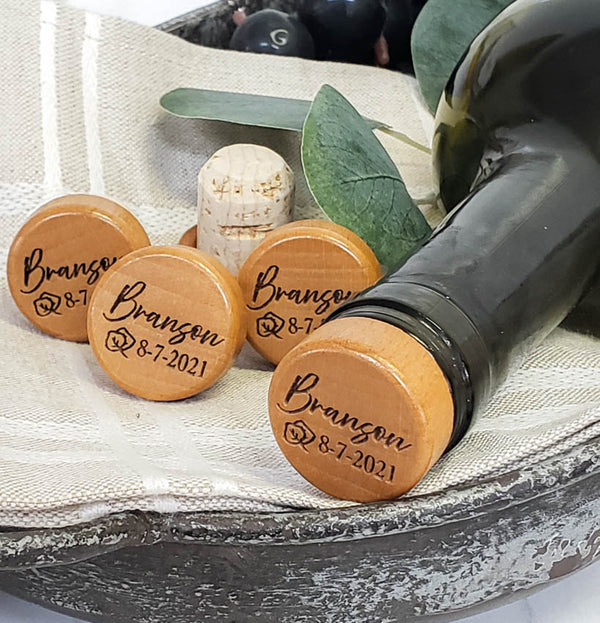 Engraved Wine Stopper Scroll Box Set, Custom Wedding Favors, Custom insert outlet & personalized bottle stopper