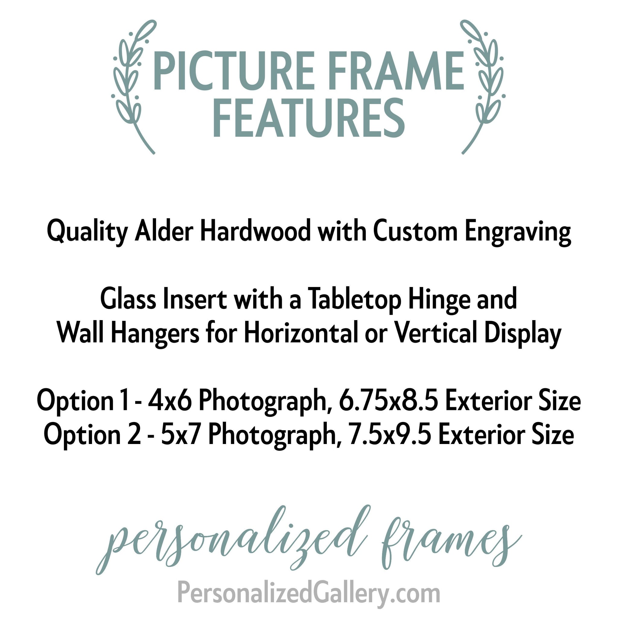 Engraved 4X6 Wood Picture Frame Personalized