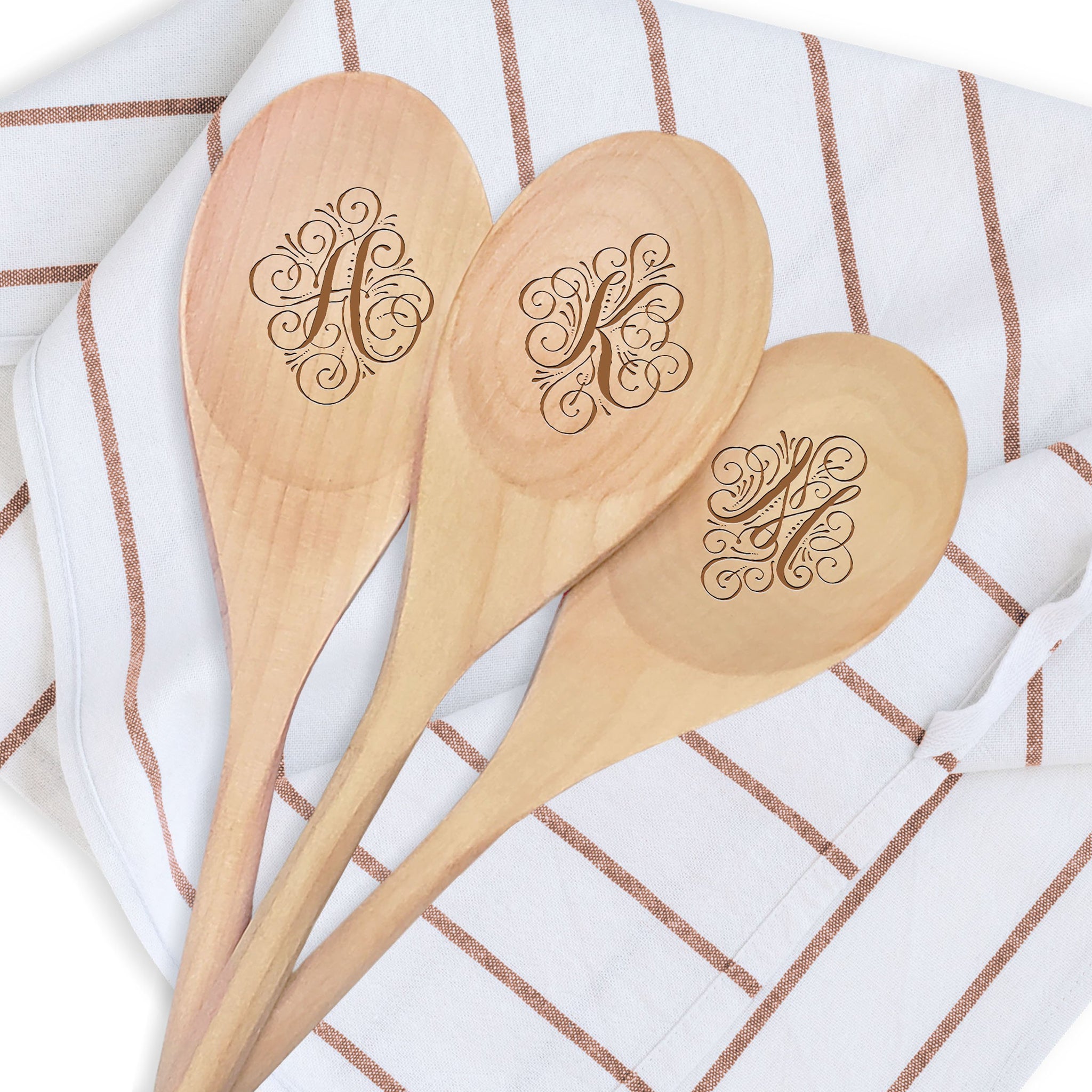 Set of 2 Wooden Spoons - Hand Carved Wooden Spoon - Wooden Cooking & S
