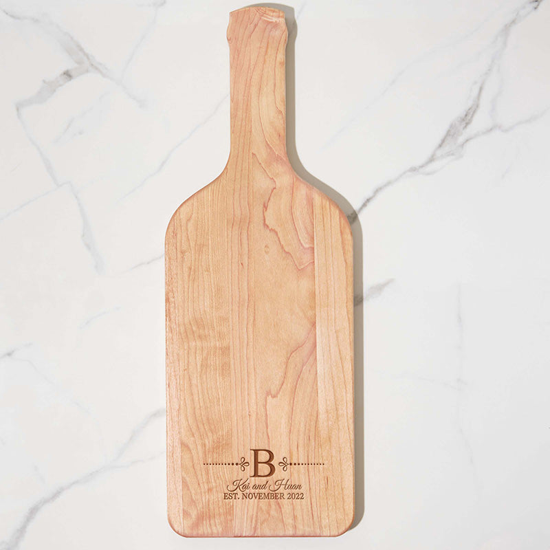 Wooden Cutting Board Initial Dots